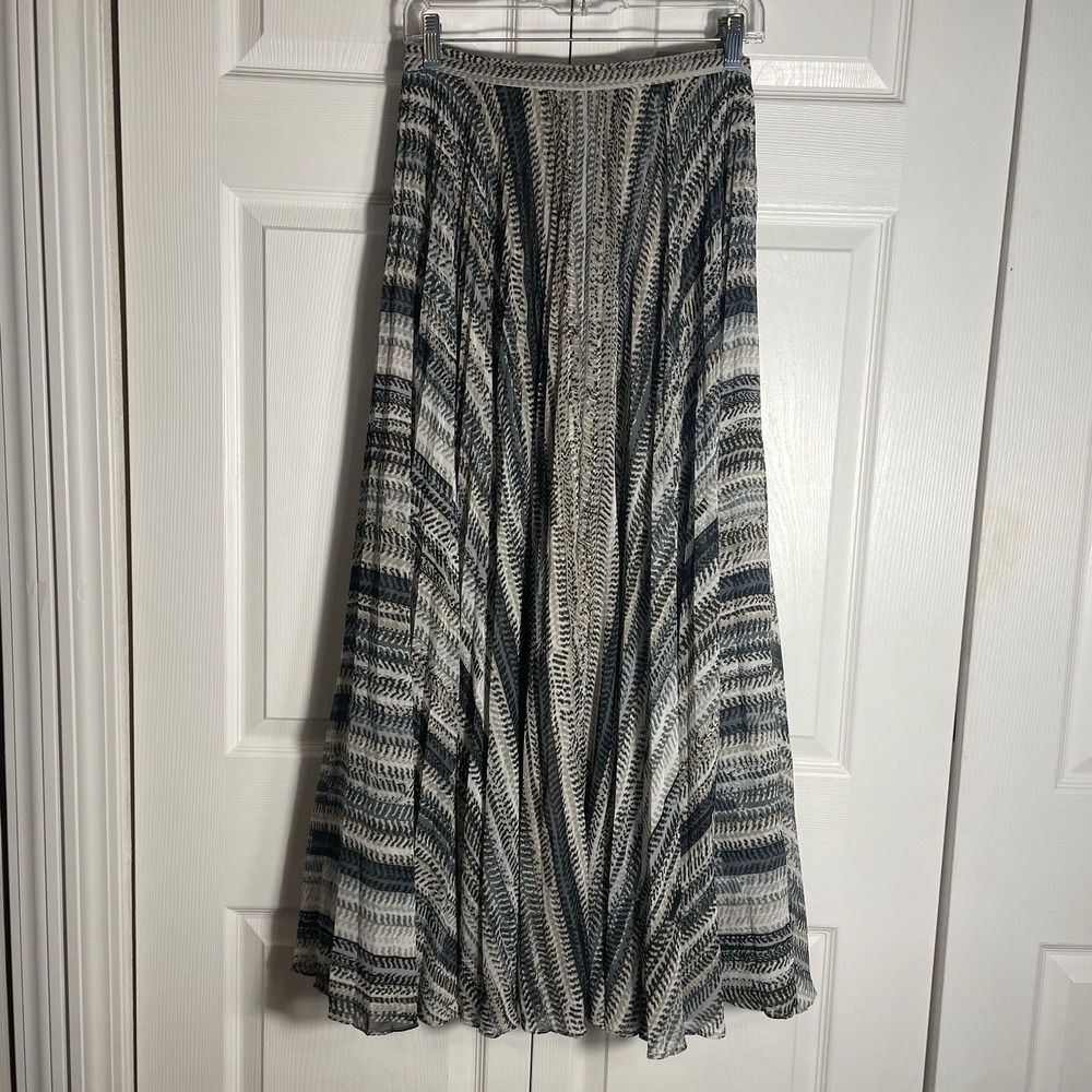 Vintage‎ Laundry Shelli Segal Y2K Accordion Pleated  Maxi Skirt Women 0 Chevron